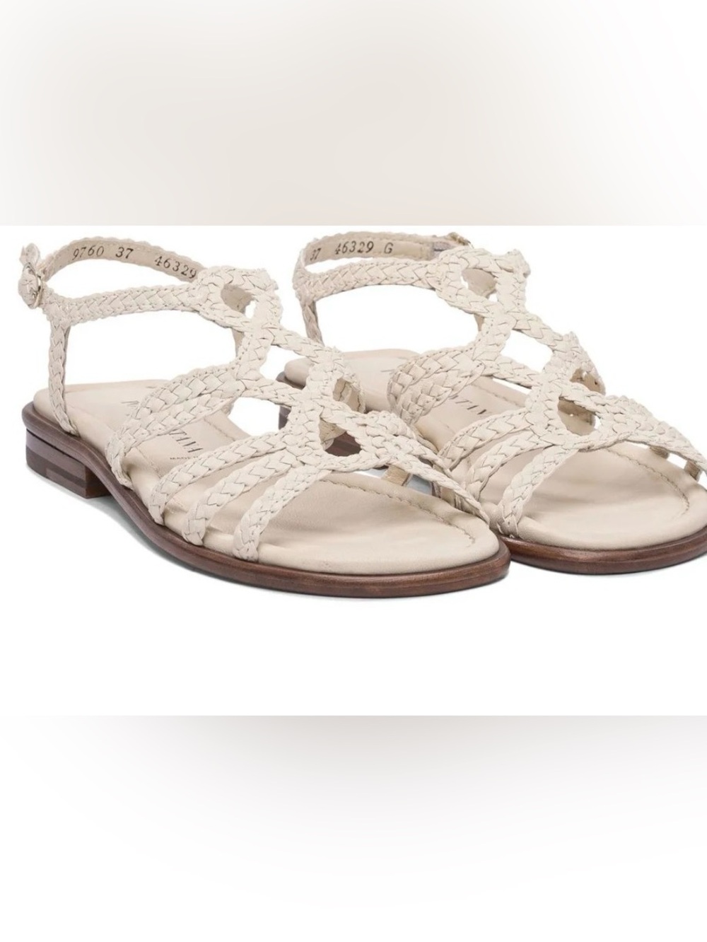 Pons Quintana Women’s White Strappy Sandals Braided Leather Size 39 $340